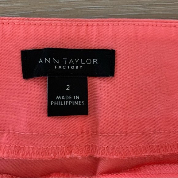ANN TAYLOR FACTORY A LINE MODEST MIDI SKIRT PEACH CORAL SIZE 2 - Picture 6 of 9
